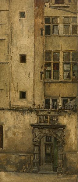 Henri Leys, Old Antwerp Facade - Klaverbladpoortje