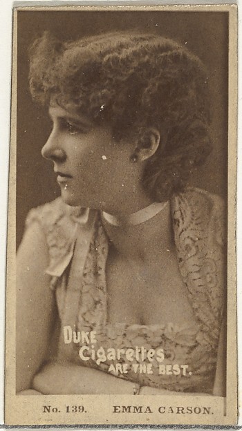 W. Duke, Sons & Co., Card Number 139, Emma Carson, from the Actors and Actresses series (N145-6) issued by Duke Sons & Co. to promote Duke Cigarettes