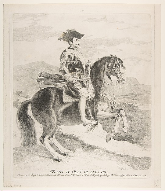 Goya (Francisco de Goya y Lucientes), Philip IV on horseback, after Velázquez