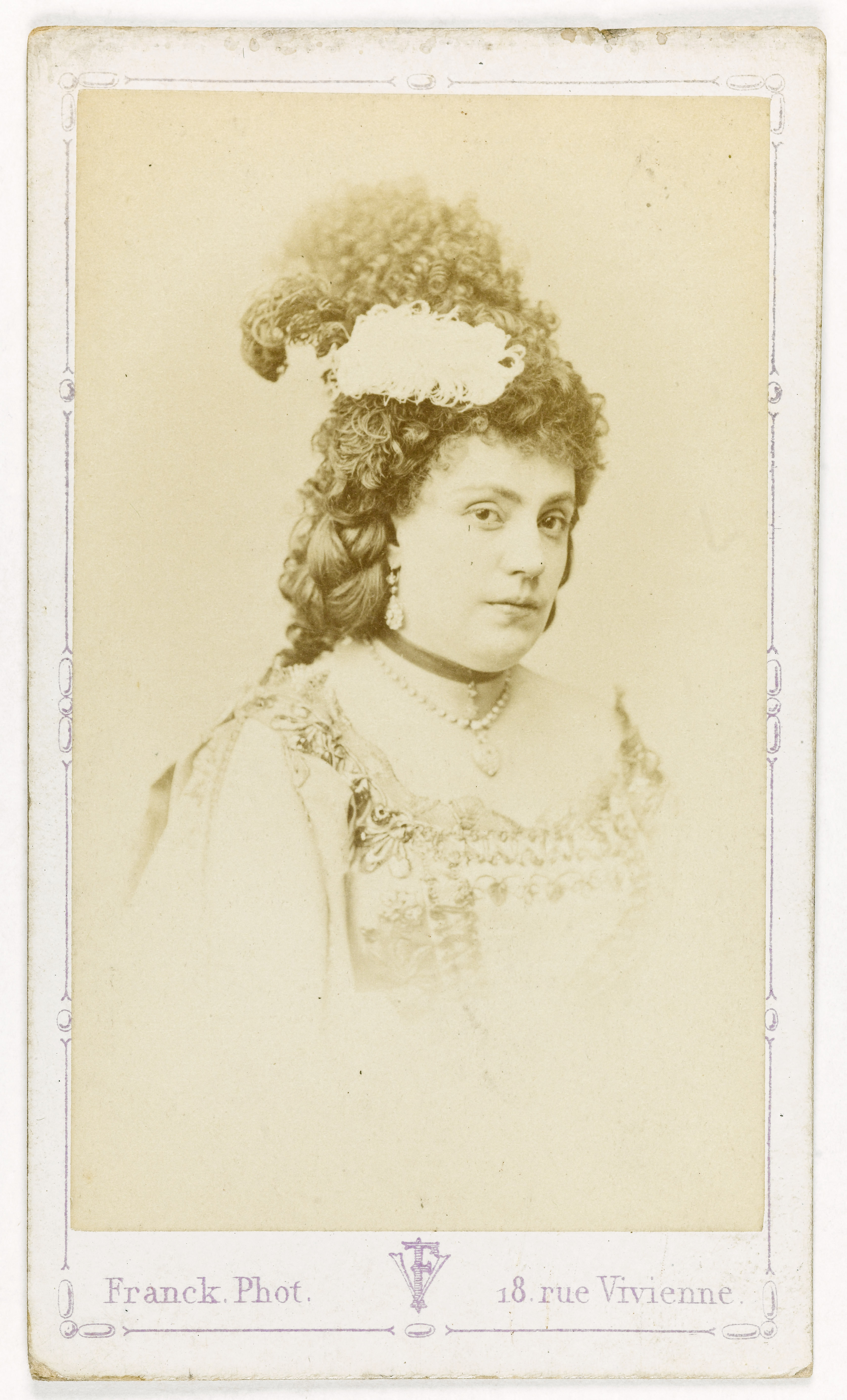 Franck, Portrait de Thérésa, (Emma Thérèse dite Valadon, épouse de Mr Guilloreau, 1837-1913), chanteuse comique.