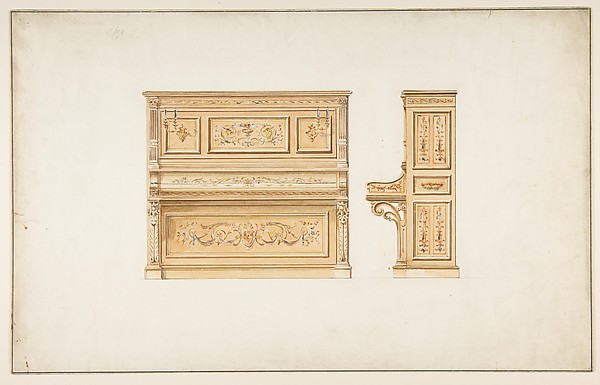 Anonymous, French, 19th century, Design for a Piano