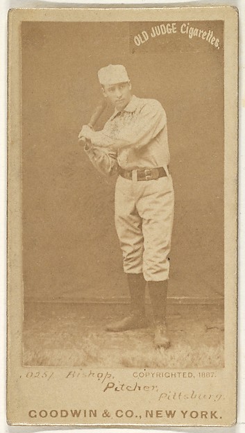 Goodwin & Company, William "Bill" Robinson Bishop, Pitcher, Pittsburgh, from the Old Judge series (N172) for Old Judge Cigarettes