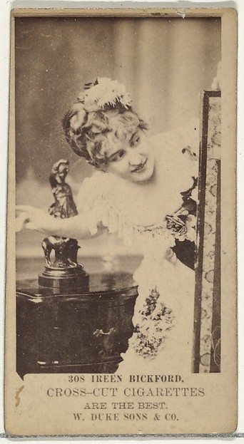 W. Duke, Sons & Co., Card Number 308, Ireen Bickford, from the Actors and Actresses series (N145-3) issued by Duke Sons & Co. to promote Cross Cut Cigarettes