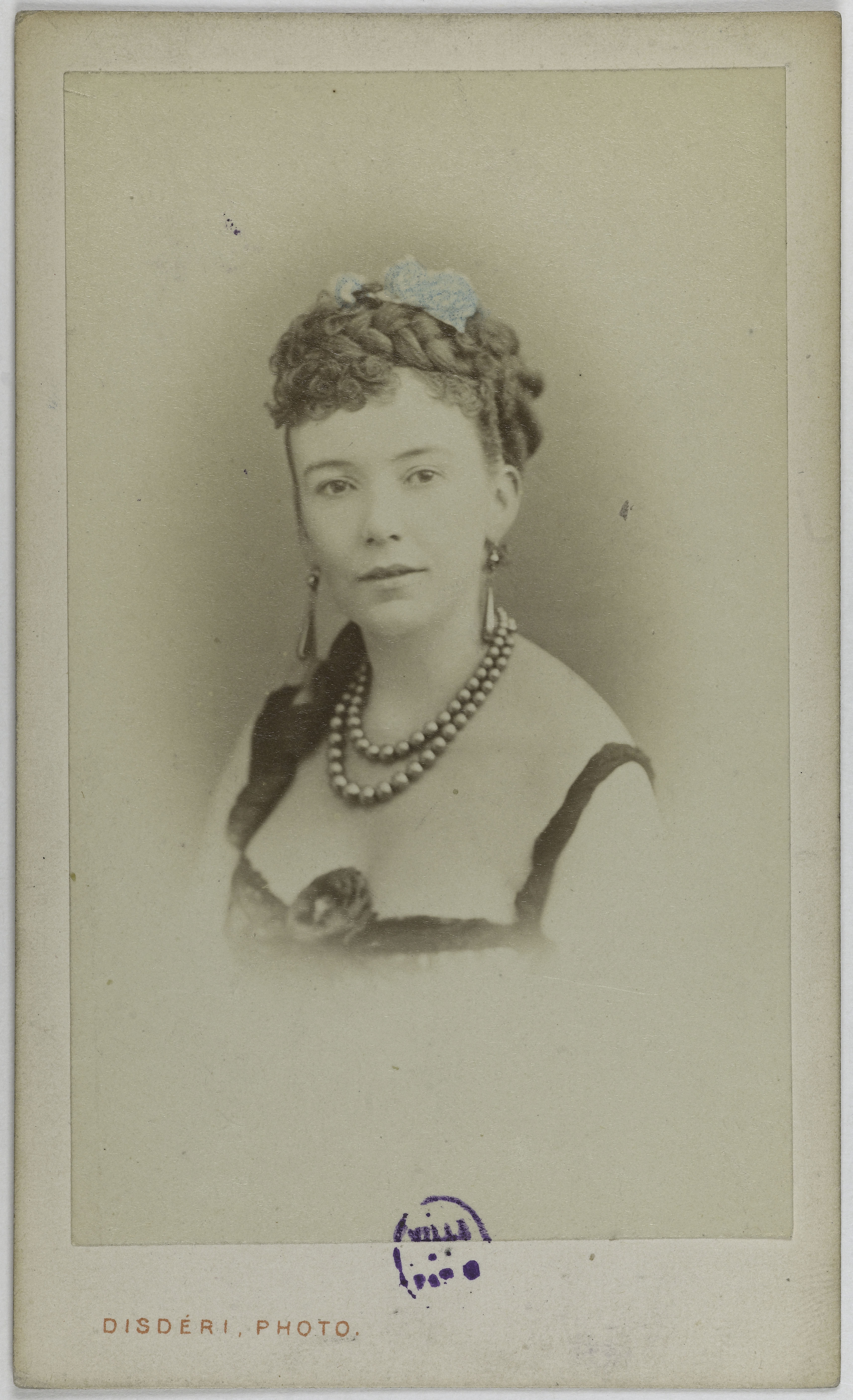 André-Adolphe-Eugène Disdéri, Portrait de Cora Pearl (Elisabeth Emma Crouch dite, 1835?-1886), courtisane