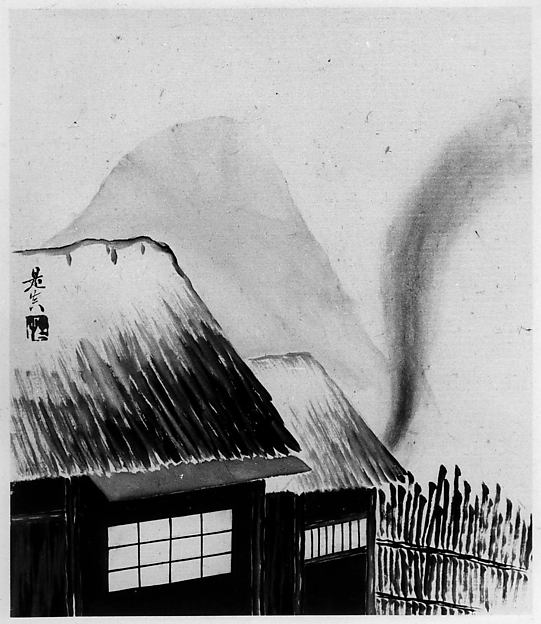 Shibata Zeshin, Cottage and Mountains