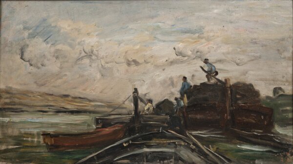 Charles François Daubigny, Pråmar på en flod