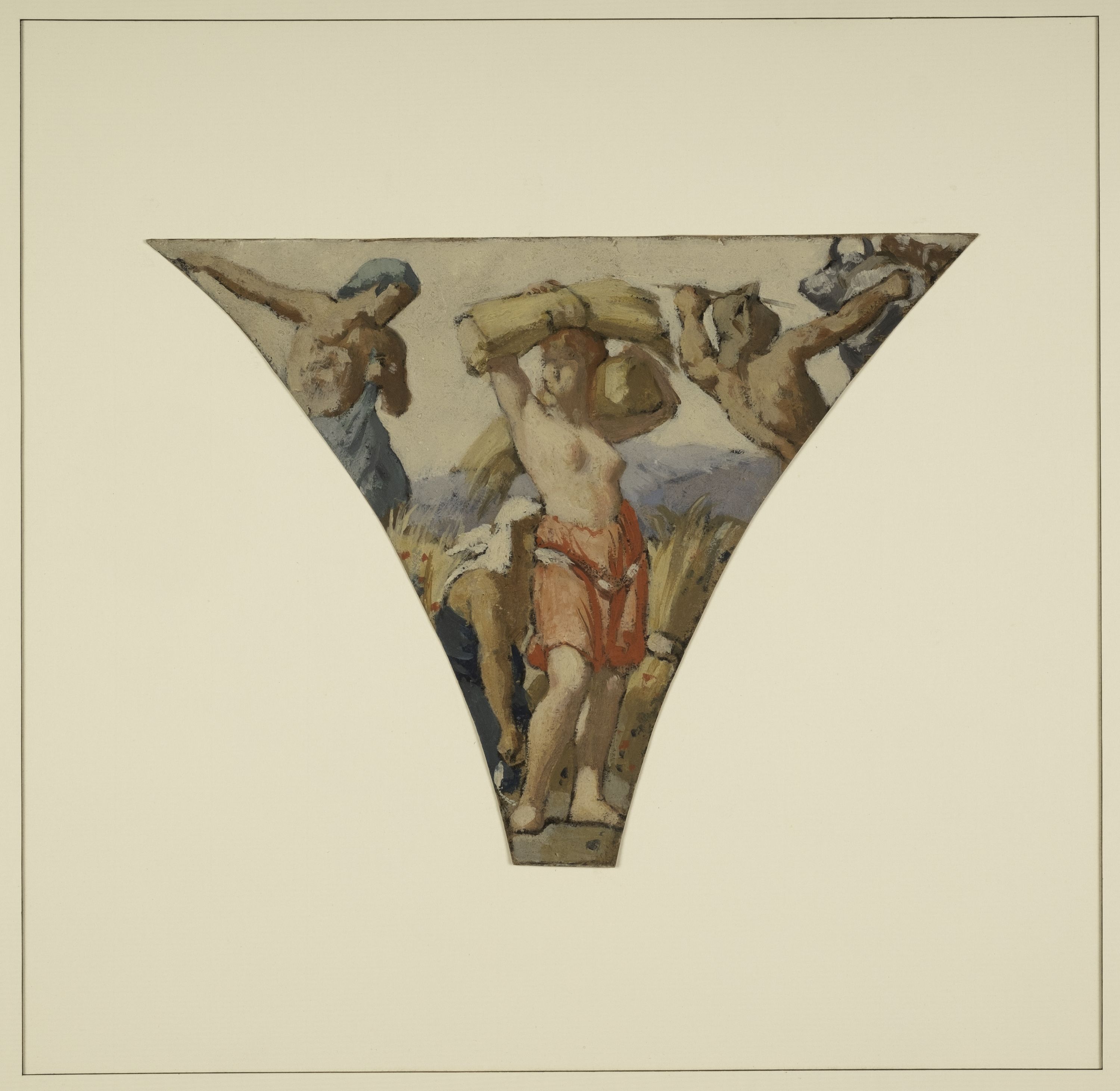 Henri Lehmann, Esquisse pour la grande galerie des Fêtes de l'ancien Hôtel de Ville de Paris : La Moisson (Ditans agricolam messis)