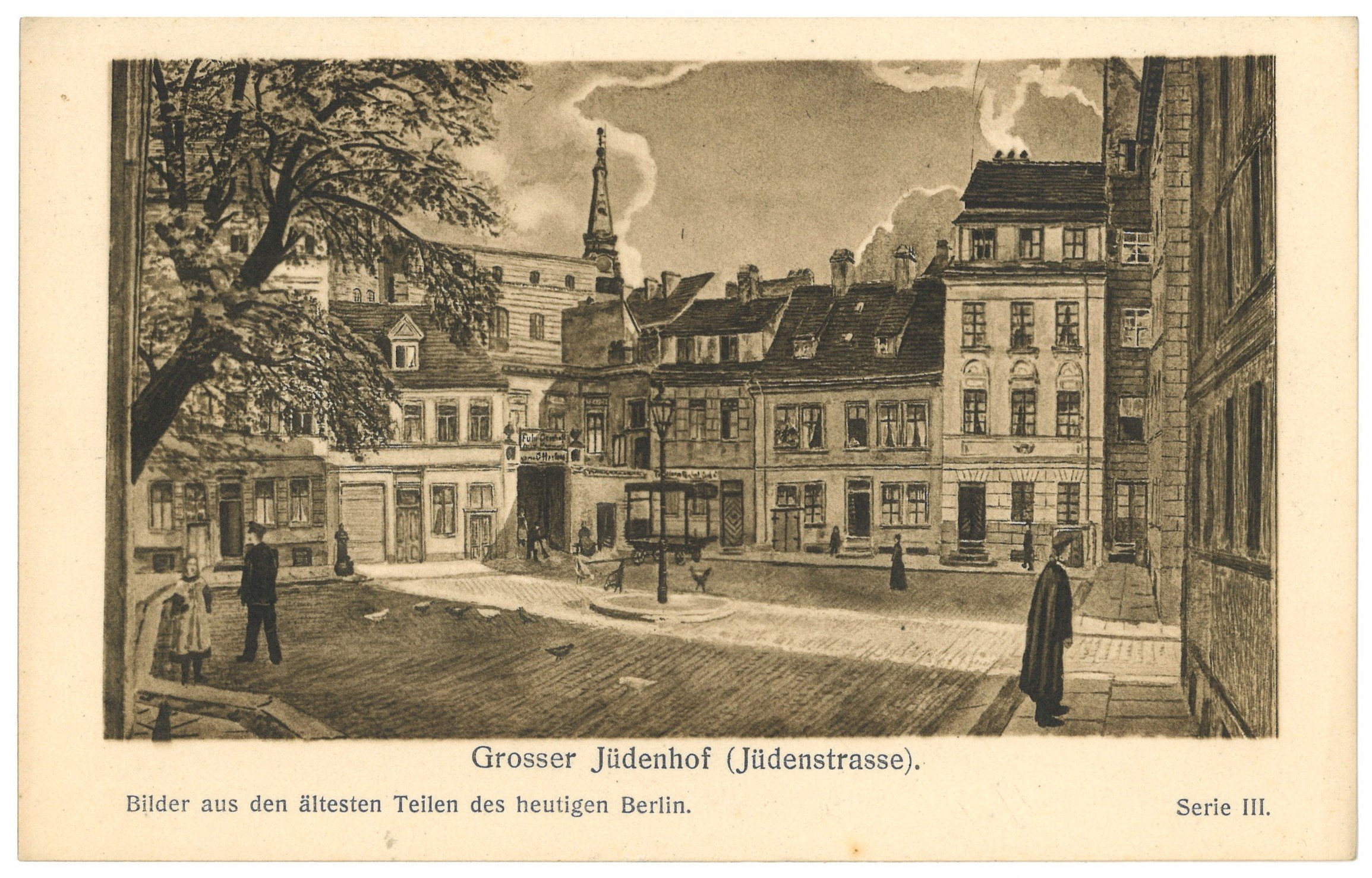 Johannes Zuckert, Berlin-Mitte: Großer Jüdenhof von Nordwesten (Aquarell von Johannes Zuckert)