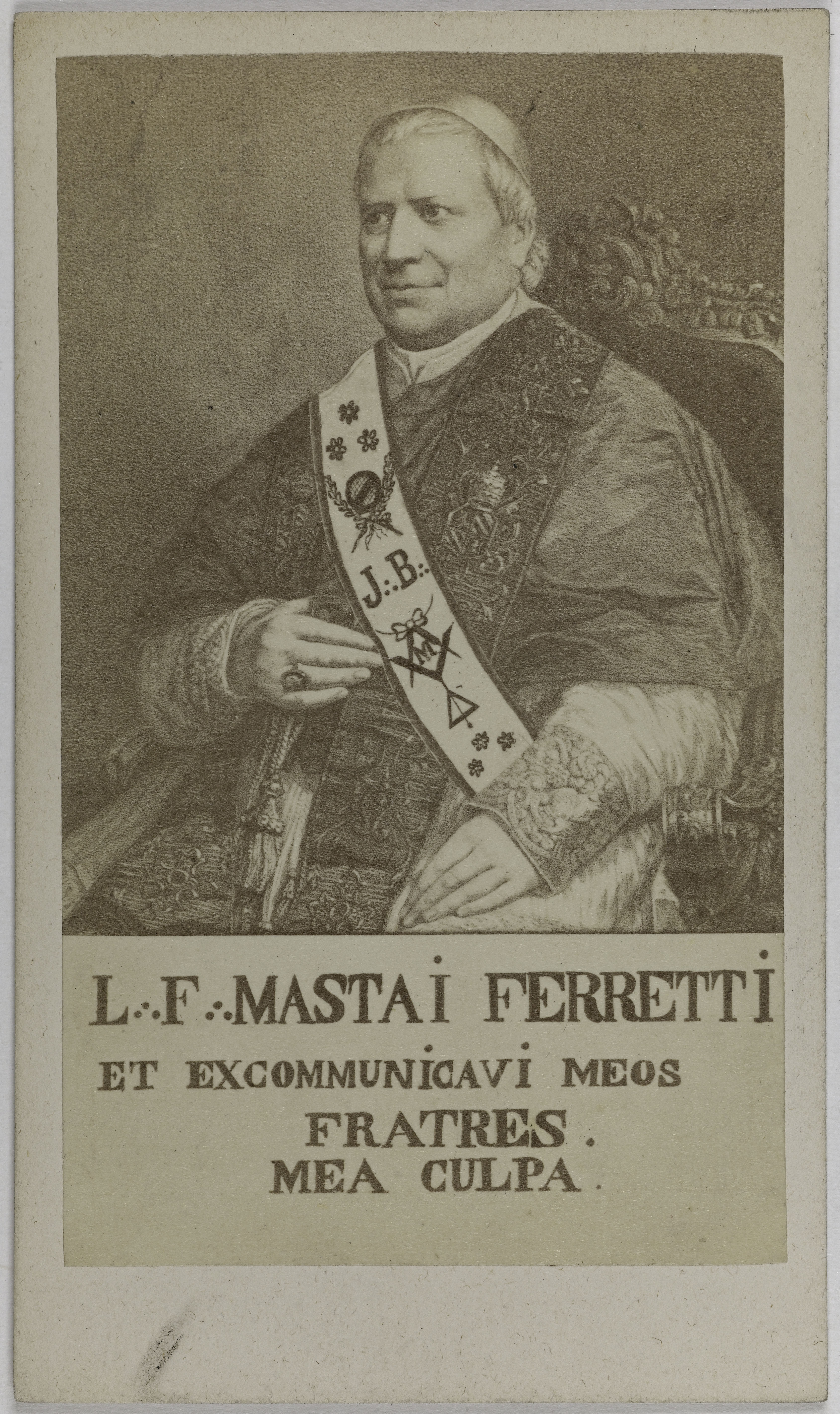 Anonyme, Portrait de Pie IX, (Jean Marie Mastaï Ferretti), (1792-1878), (Pape de 1846 à 1878)