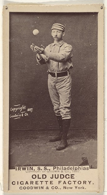 Goodwin & Company, Arthur Albert "Doc" Irwin, Shortstop, Philadelphia, from the Old Judge series (N172) for Old Judge Cigarettes