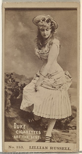 W. Duke, Sons & Co., Card Number 153, Lillian Russell, from the Actors and Actresses series (N145-6) issued by Duke Sons & Co. to promote Duke Cigarettes