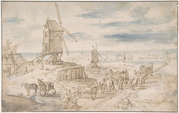Jan Brueghel the Elder, Dutch Landscape with Windmills