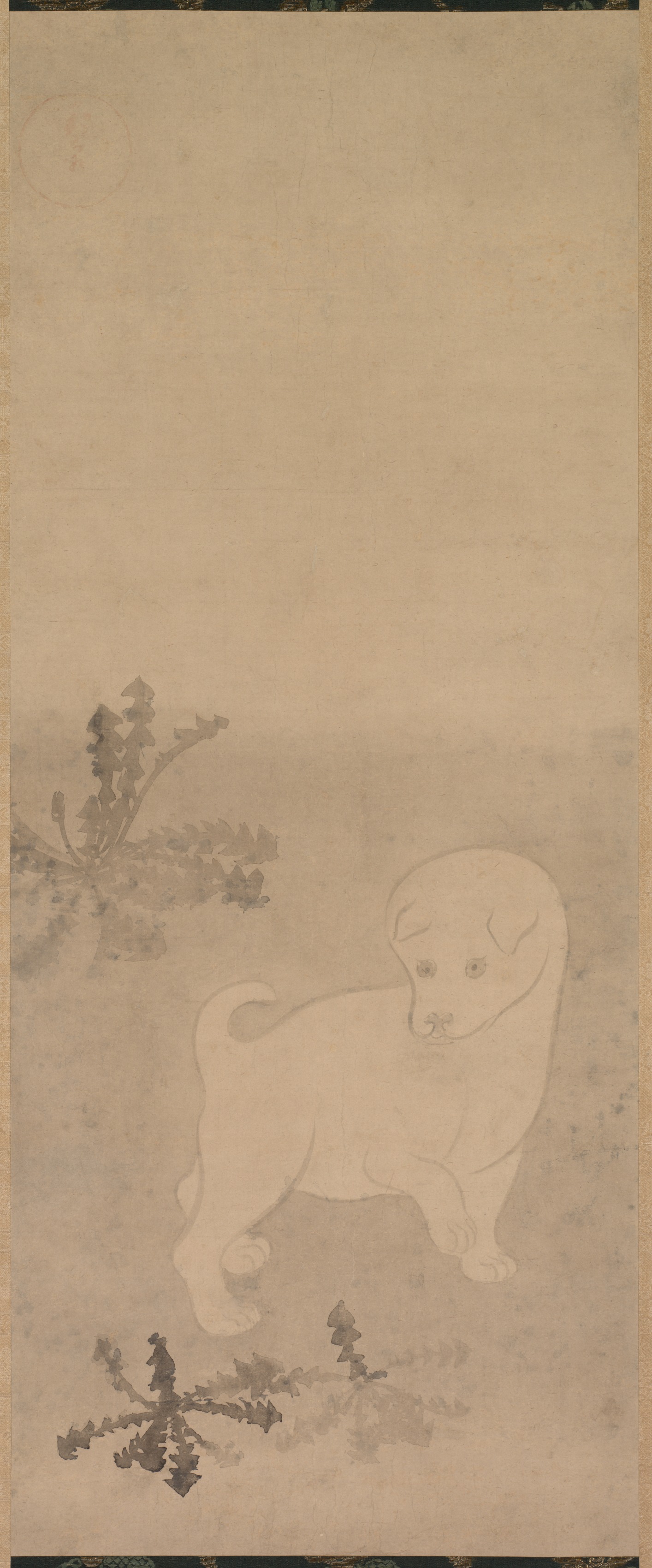 Tawaraya Sōtatsu, Puppy with Dandelions