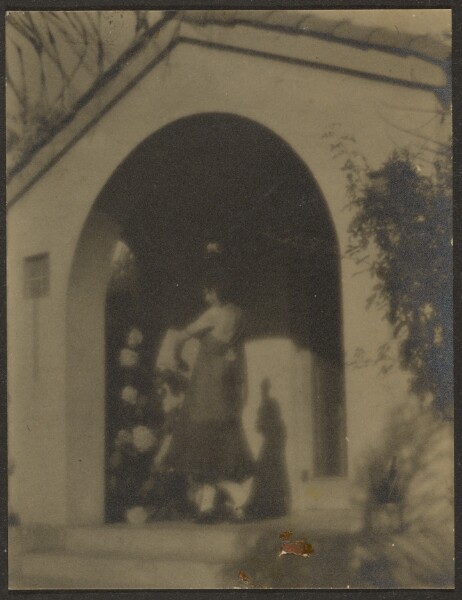 Louis Fleckenstein, [Female Dancer before House]