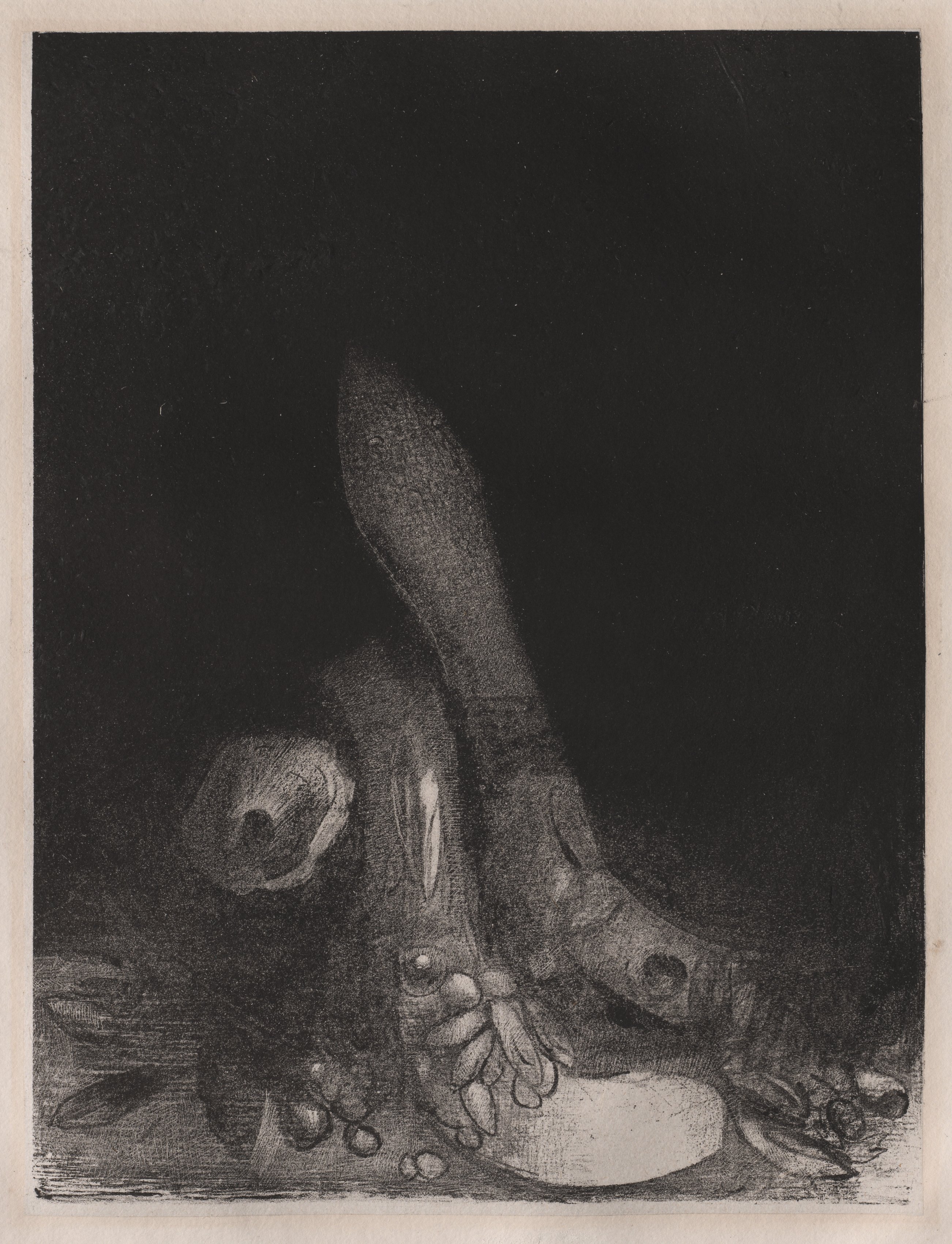 Odilon Redon, Flowers Fall and the Head of a Python Appears