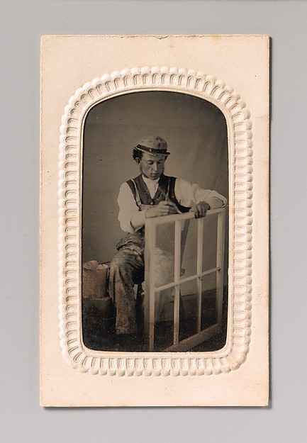Unknown, [Young Man Painting Window Sash]