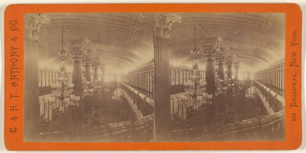 Edward and Henry T. Anthony & Co., Saloon of the Steamer "Drew," looking Aft.