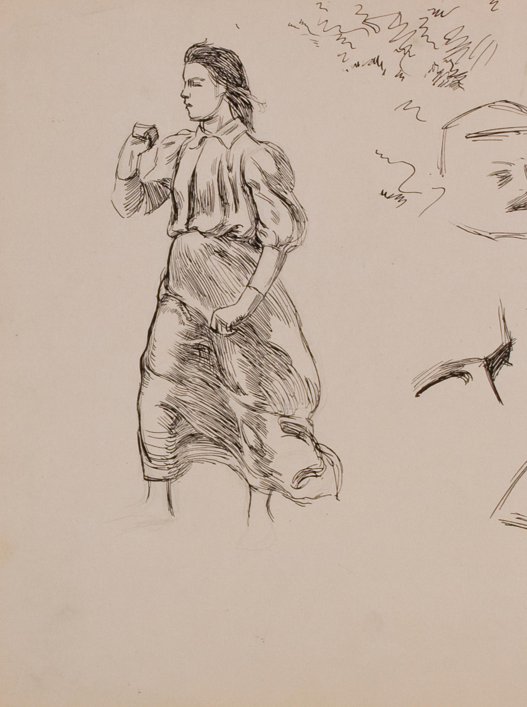 Eero Järnefelt, Valkopukuinen tyttö, luonnos