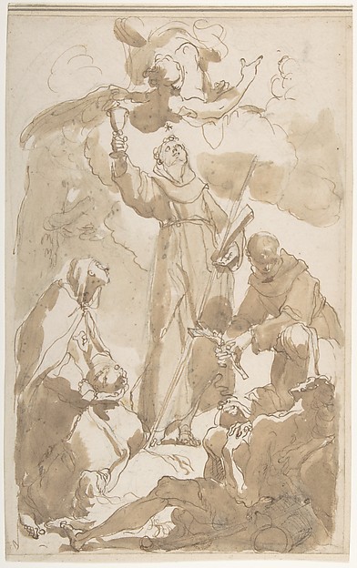 Gaetano Gandolfi, Saint Margaret of Cortona, Saint James of the March, and Saint Didacus