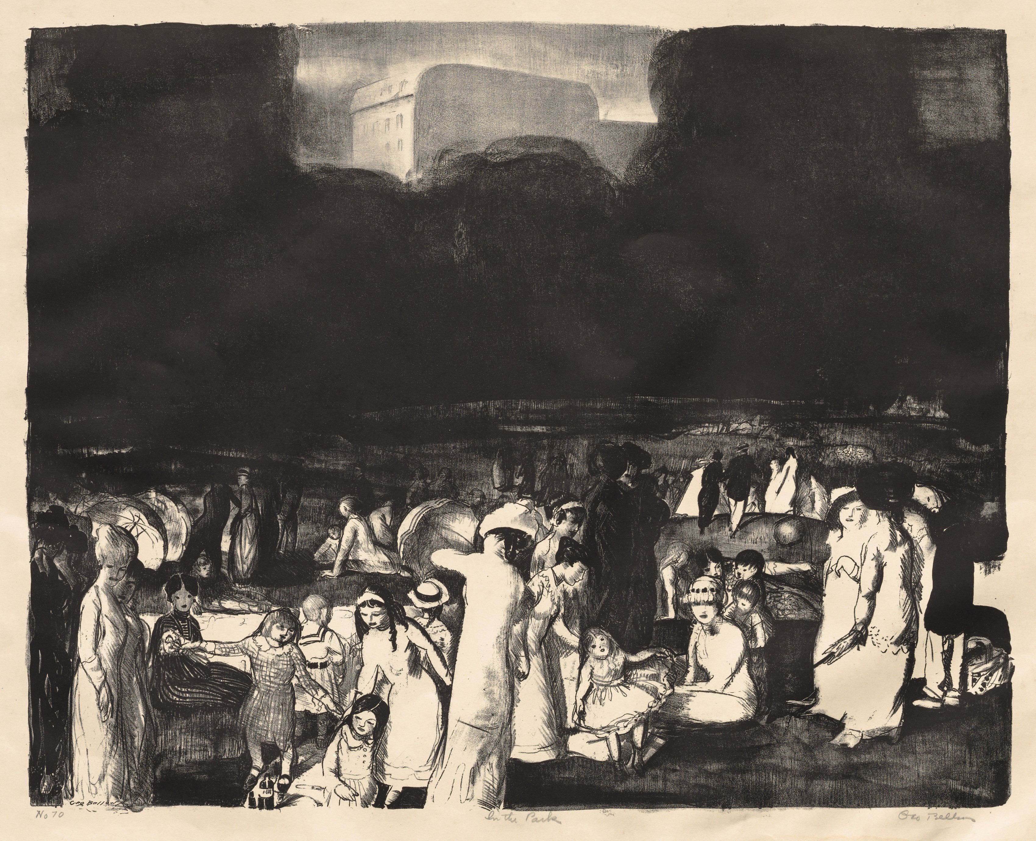 George Bellows, In the Park, Dark