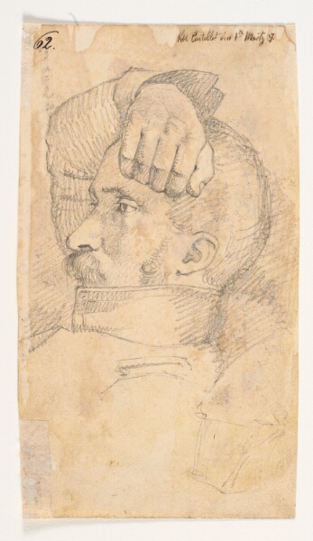 Johan Thomas Lundbye, Kunstnerens bror C.C. Lundbye, halvt liggende med højre hånd hvilende på hovedet