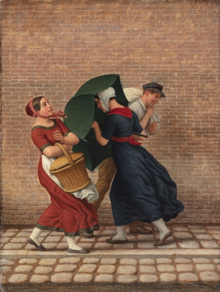 C.W. Eckersberg, Gadescene i blæst og regn