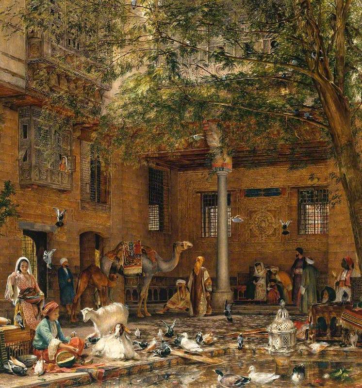 John Frederick Lewis, Study for ‘The Courtyard of the Coptic Patriarch’s House in Cairo’