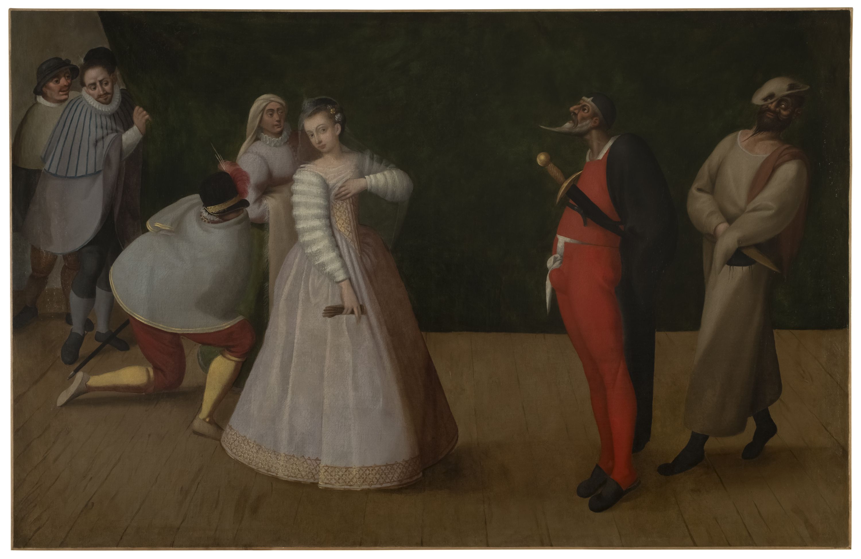 Ecole française, Troupe de comédiens italiens (les Gelosi ?)