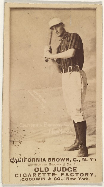 Goodwin & Company, William "California" Brown, Catcher, New York, from the Old Judge series (N172) for Old Judge Cigarettes