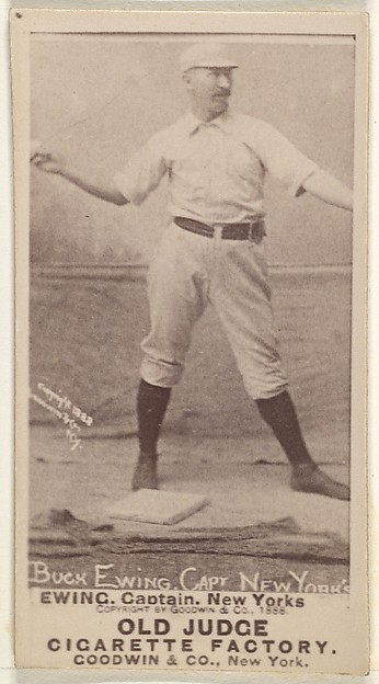 Goodwin & Company, William "Buck" Ewing, Captain and Catcher, New York, from the Old Judge series (N172) for Old Judge Cigarettes