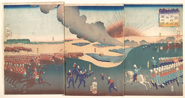 Tsukioka Yoshitoshi, Maneuvers by Three Categories of French and English Soldiers (Furansu Igirisu sanhei ōchōren no zu)