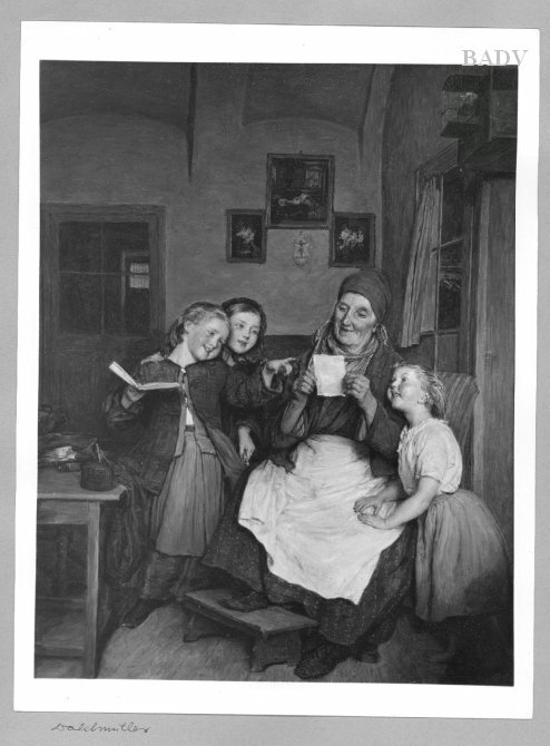 Ferdinand Georg Waldmüller, Old woman with children