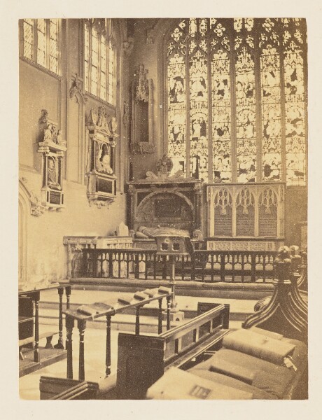 Unknown, [Chancel and Stained Glass Lancet Windows of a Church]