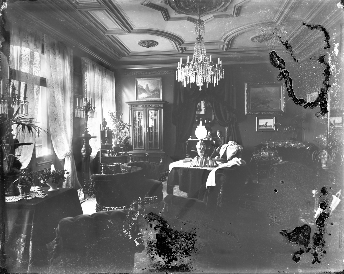 Gustav Borgen, Interiør stue, ukjent sted.