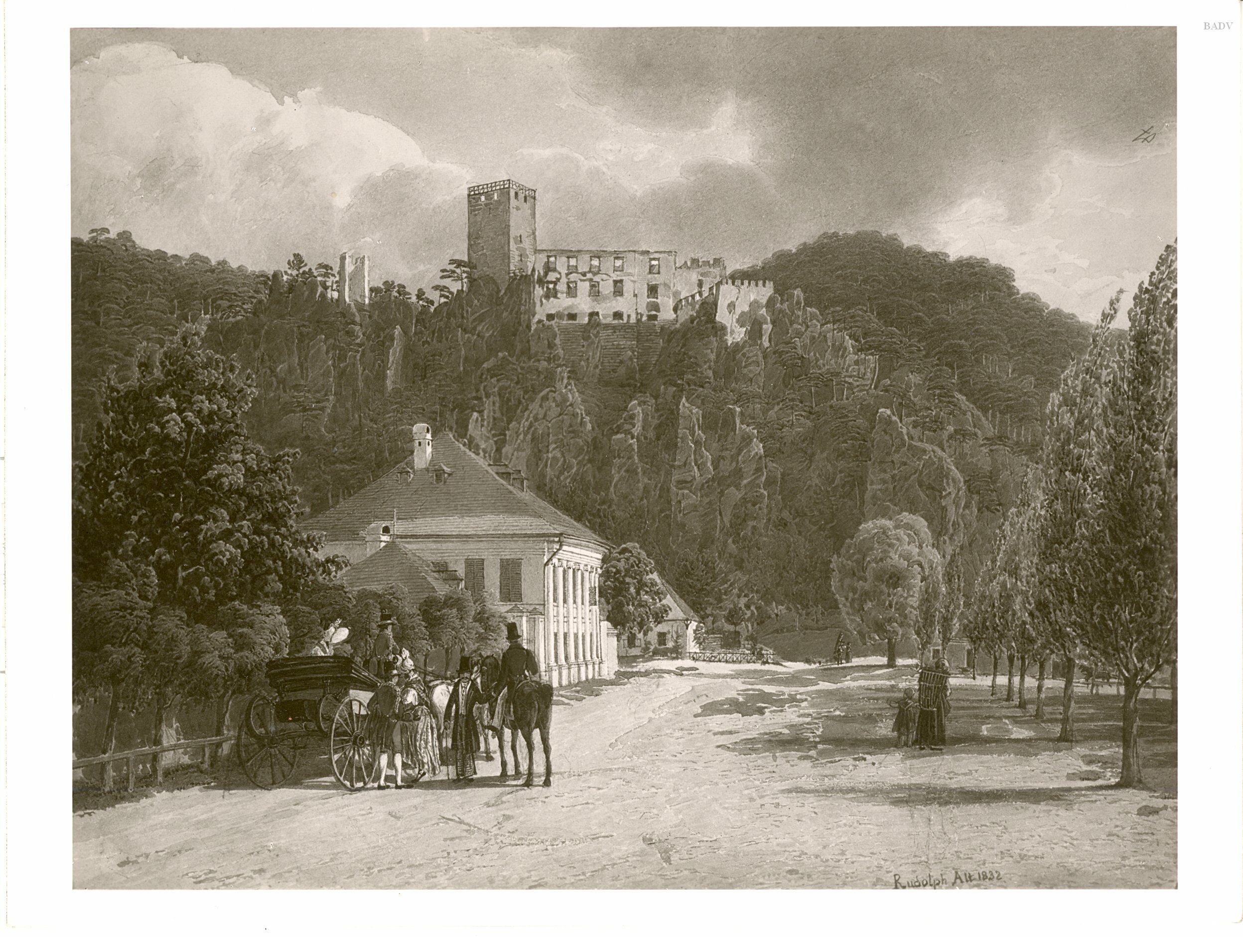 Rudolf von Alt, Baden bei Wien (Ruine Rauhenstein) (Landschaft mit Ruine Rauhenstein in Niederösterreich)