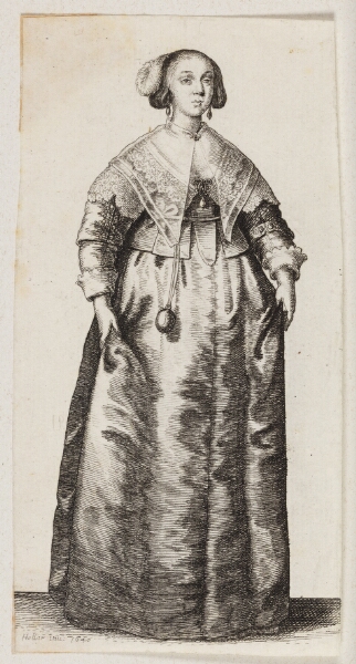 Wenceslaus Hollar, Kvinde med en lugtedåse, der hænger i en kæde