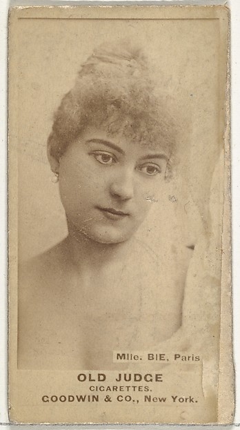 Goodwin & Company, Mlle. Bie, Paris, from the Actors and Actresses series (N171) for Old Judge Cigarettes