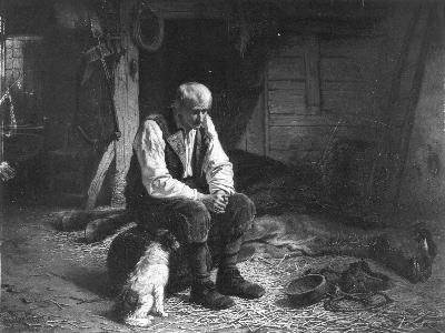 Hendrik Jacobus Scholten, In een stal zit een oude Schuitenjager bij zijn dode paard