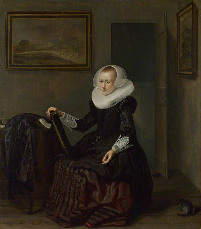 Pieter Codde, A Woman holding a Mirror