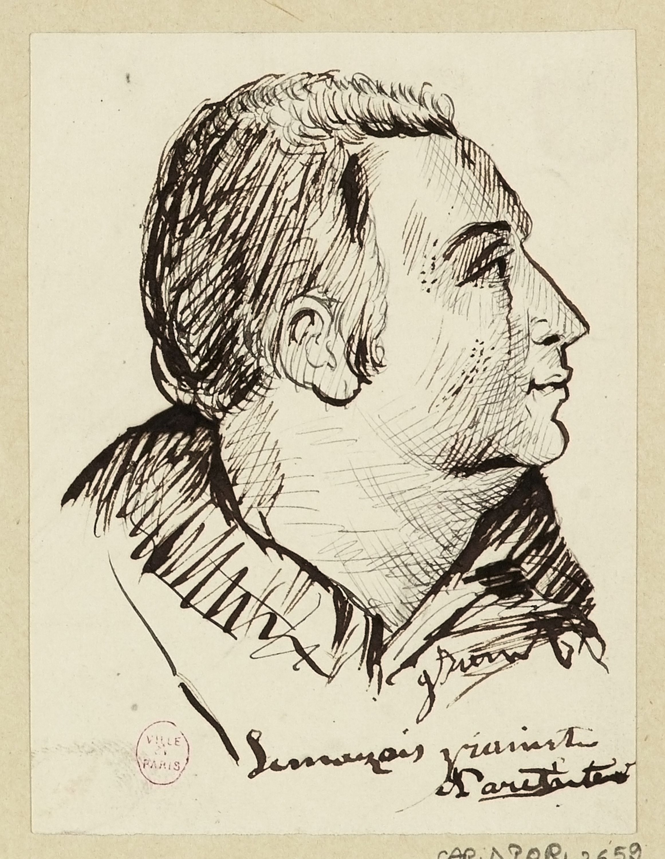 Anonyme, Portrait de profil de l'acteur Lemazais
