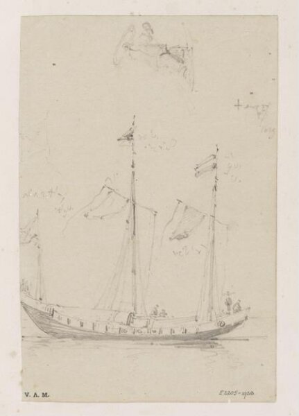 George Chinnery, A three-masted Chinese vessel