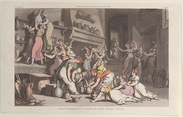 Thomas Rowlandson, A Bacchanalian Scene at Don Luigi's Ball