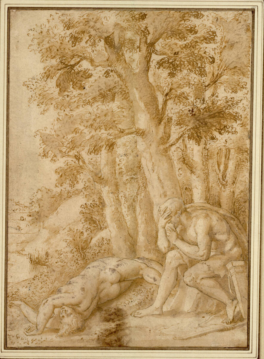Anonym, Kephalos und Prokris. Der Jäger verwundet versehentlich seine Gemahlin Prokris, die er für ein Wild hält (Ovid, Met. VII, 795-866)