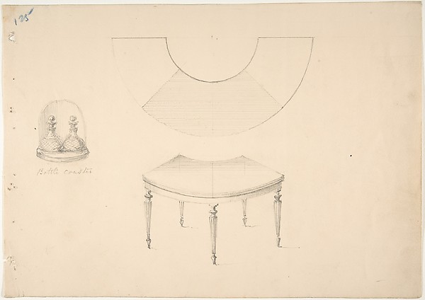 Anonymous, British, 19th century, Design for a Curved and Bottle Coaster