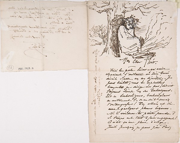 Félicien Rops, Letter to Theo Hanon, from Rops, signed Fély