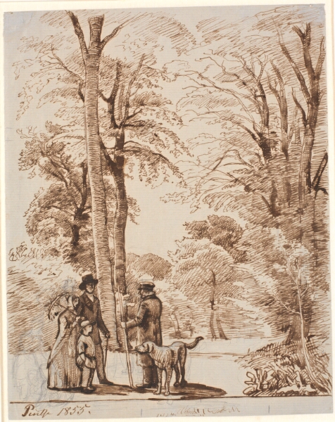 P.C. Skovgaard, Skovvej med figurer. Islinge
