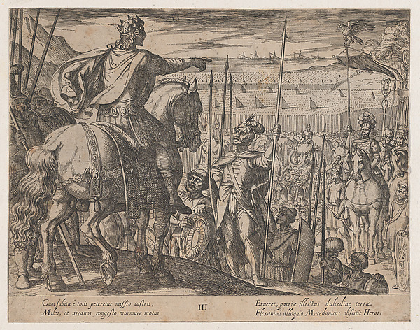 Antonio Tempesta, Plate 3: Alexander Instructing his Soldiers, from "The Deeds of Alexander the Great"
