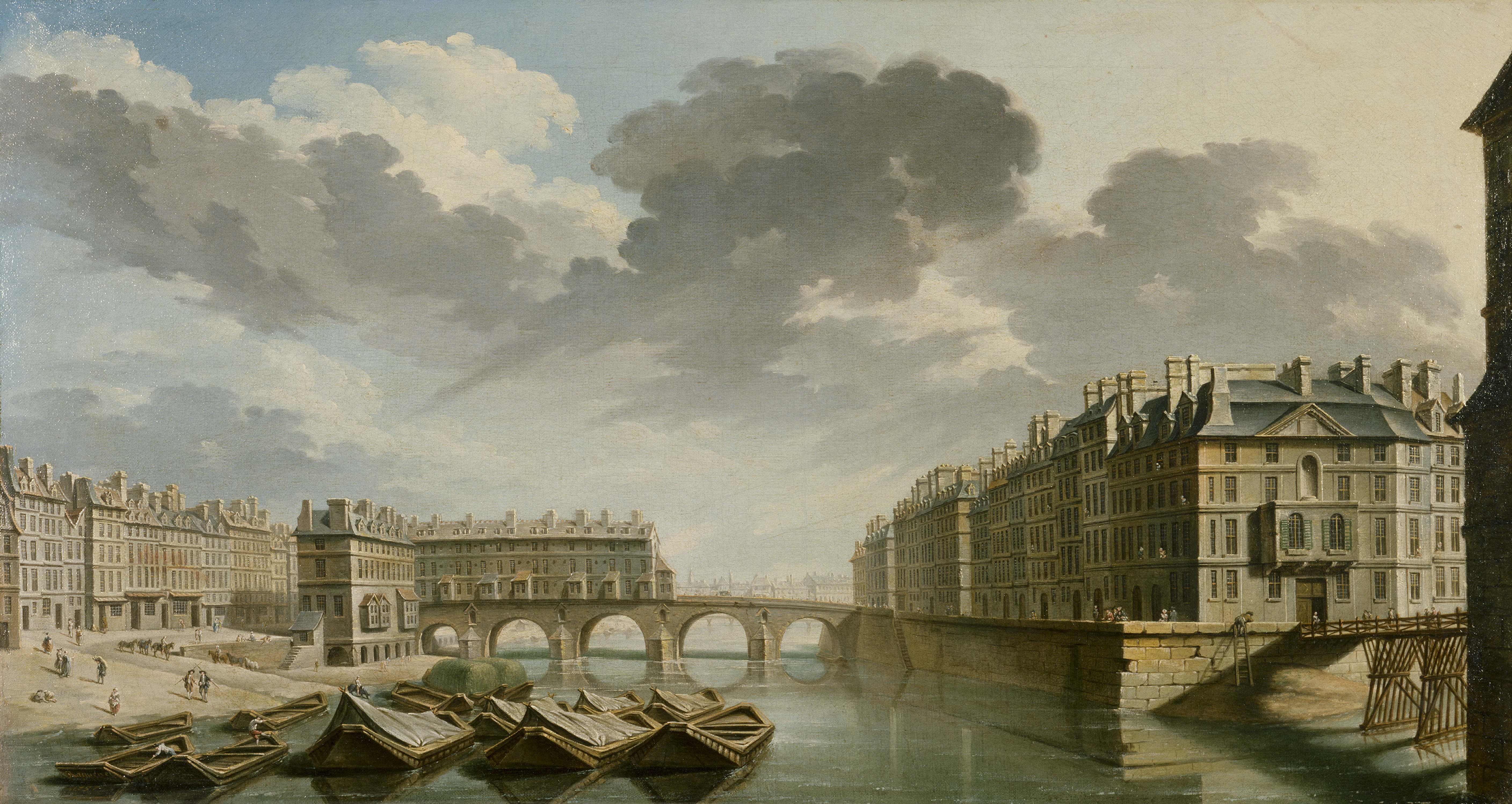 Nicolas Jean-Baptiste Raguenet, Le Quai des Ormes (actuel quai de l'Hôtel de Ville), le pont Marie et l'île Saint-Louis