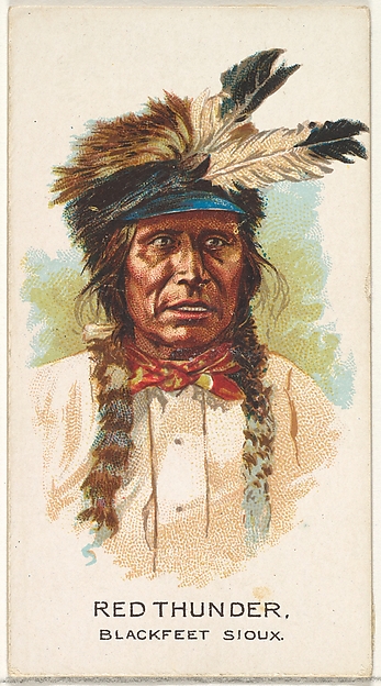 Allen & Ginter, Red Thunder, Blackfeet Sioux, from the American Indian Chiefs series (N2) for Allen & Ginter Cigarettes Brands
