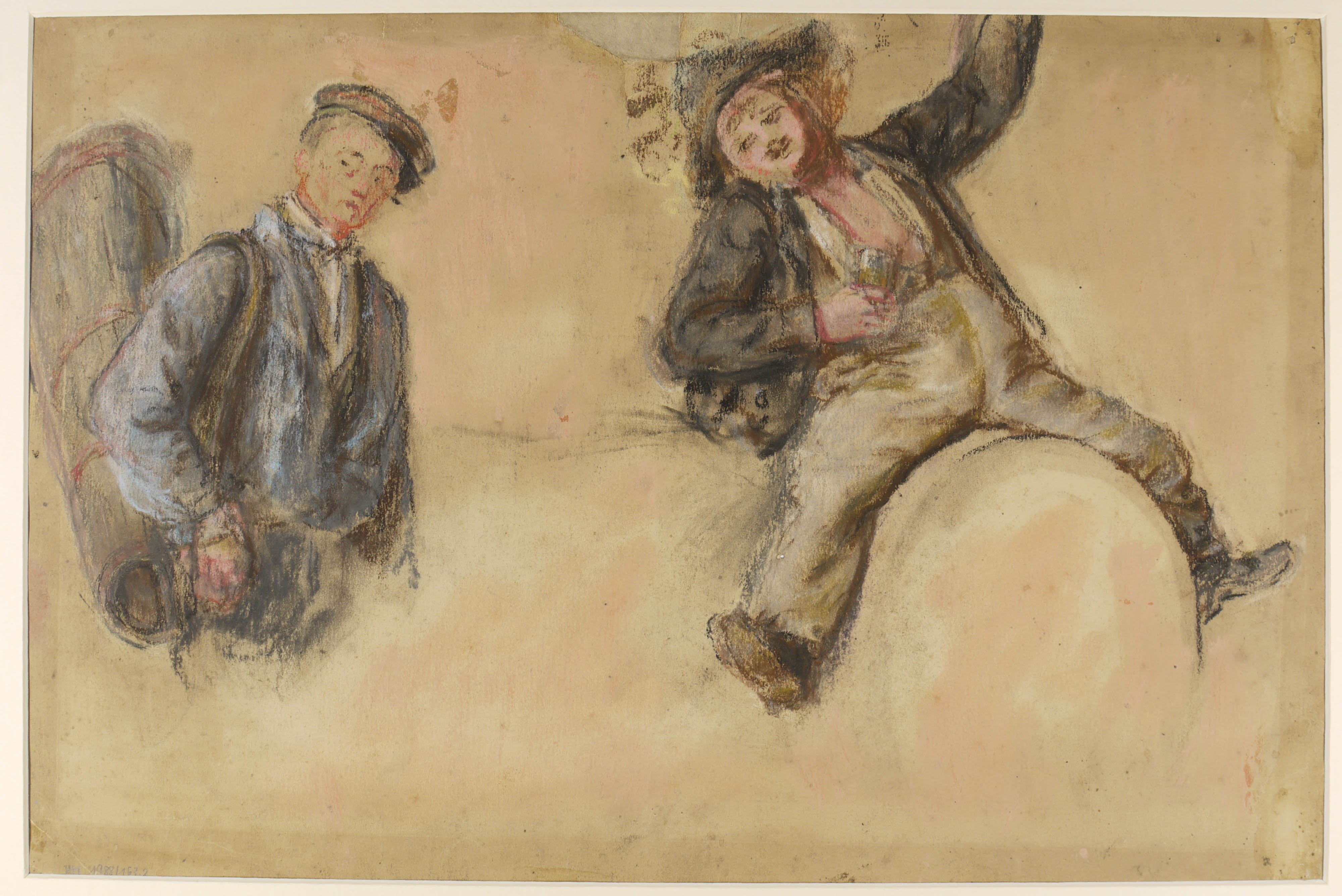 Johann Jakob Serr, Pastellstudien zum "Herbstfest bei Rhodt" (HMP_1988_0183)